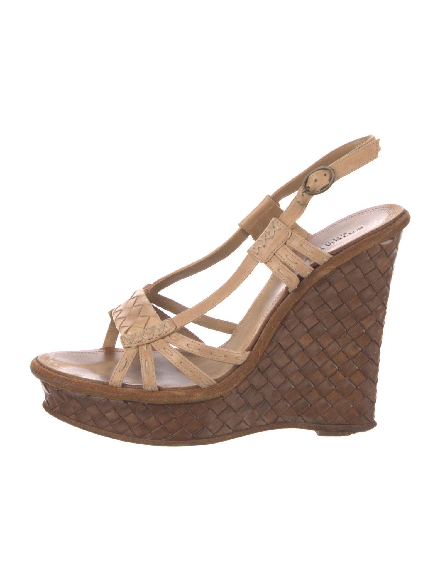 Bottega Veneta Intrecciato Weave Leather Slingback Sandals
